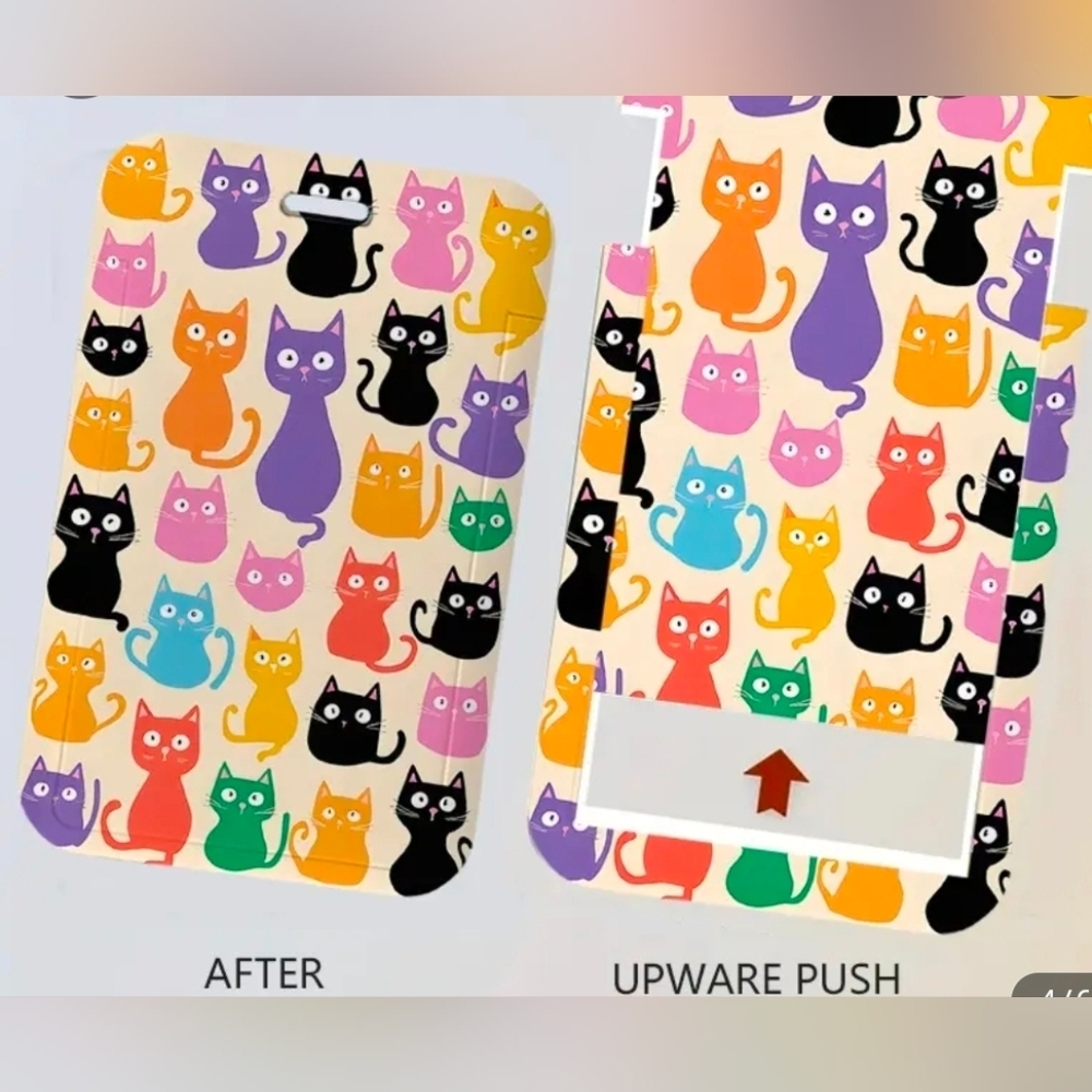 Luggage Tags- 2 Colorful Silly Cat ID Tags. New - Picture 2 of 3